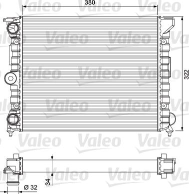 Valeo 383818 - Радиатор, охлаждение двигателя autospares.lv
