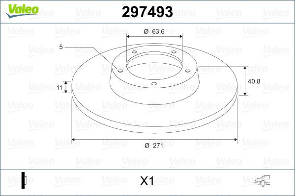 Valeo 297493 - Тормозной диск autospares.lv