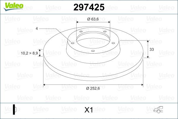 Valeo 297425 - Тормозной диск autospares.lv