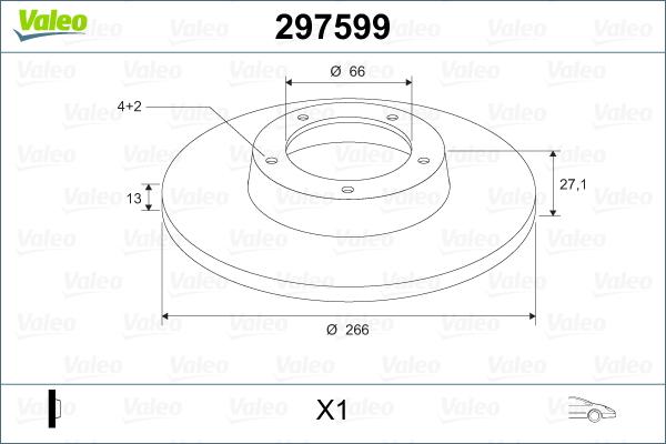 Valeo 297599 - Тормозной диск autospares.lv