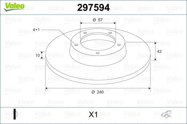 Valeo 297594 - Тормозной диск autospares.lv