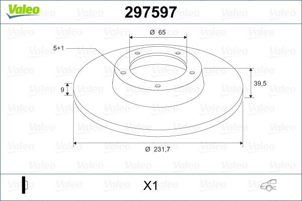 Valeo 297597 - Тормозной диск autospares.lv