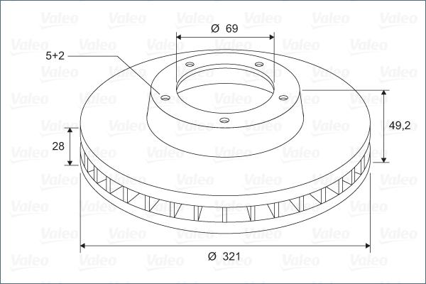 Valeo 297602 - Тормозной диск autospares.lv