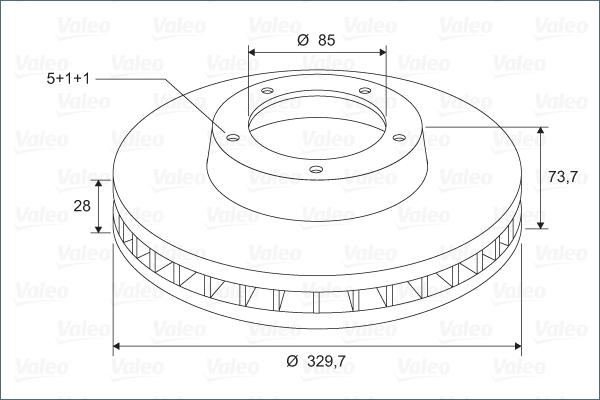 Valeo 297090 - Тормозной диск autospares.lv