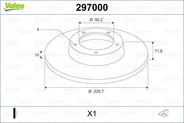 Valeo 297000 - Тормозной диск autospares.lv