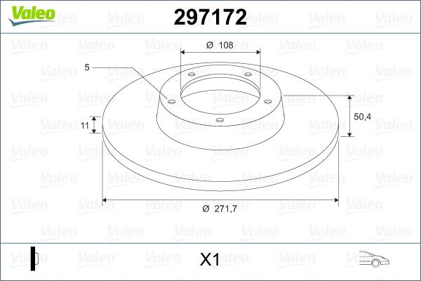Valeo 297172 - Тормозной диск autospares.lv