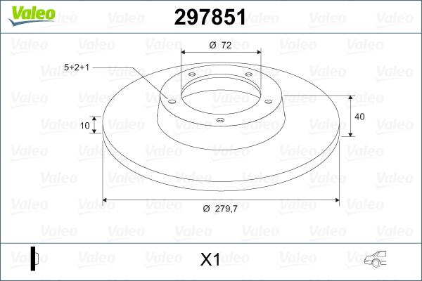 Valeo 297851 - Тормозной диск autospares.lv