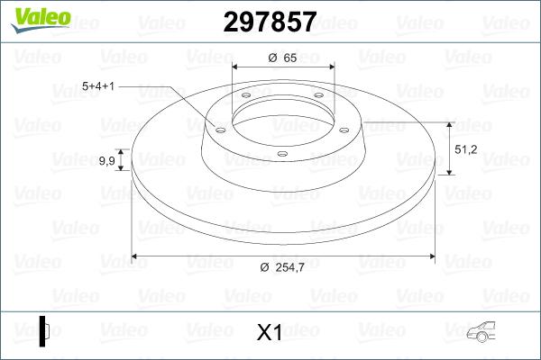 Valeo 297857 - Тормозной диск autospares.lv