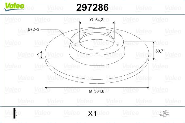 Valeo 297286 - Тормозной диск autospares.lv