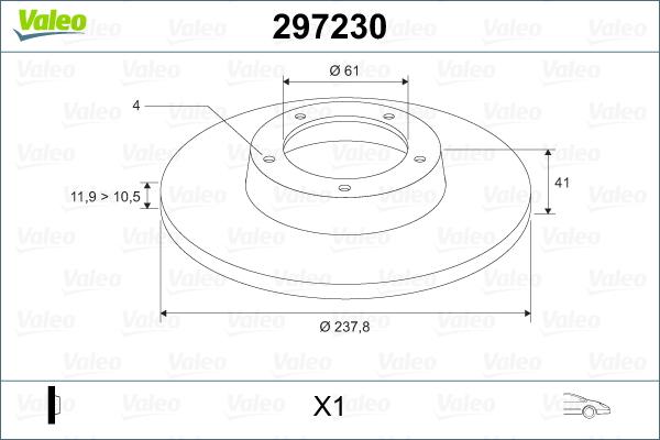 Valeo 297230 - Тормозной диск autospares.lv