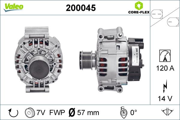 Valeo 200045 - Генератор autospares.lv