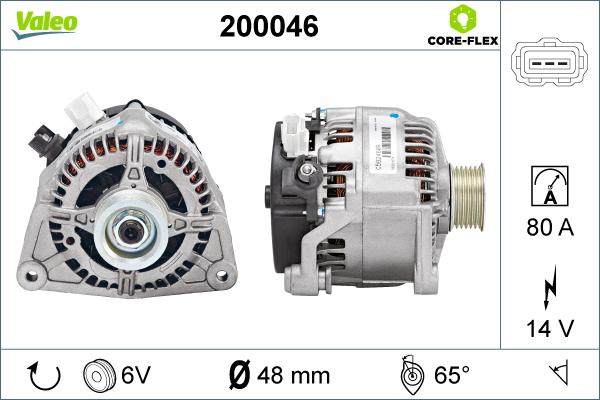 Valeo 200046 - Генератор autospares.lv