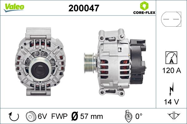 Valeo 200047 - Генератор autospares.lv