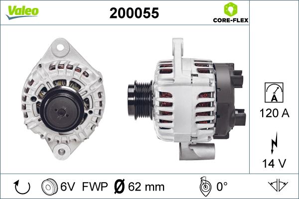 Valeo 200055 - Генератор autospares.lv