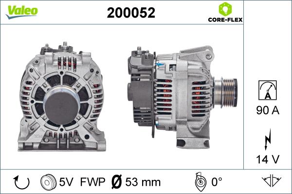 Valeo 200052 - Генератор autospares.lv