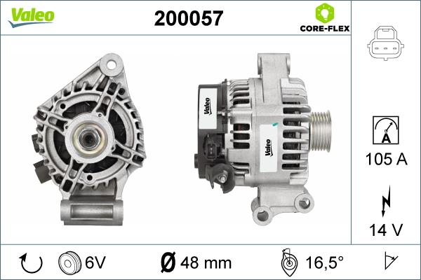 Valeo 200057 - Генератор autospares.lv