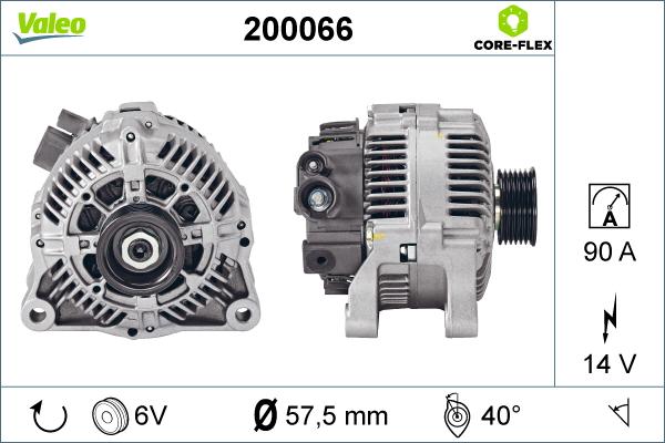 Valeo 200066 - Генератор autospares.lv