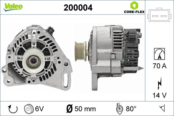 Valeo 200004 - Генератор autospares.lv