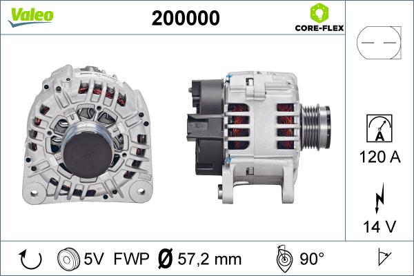 Valeo 200000 - Генератор autospares.lv