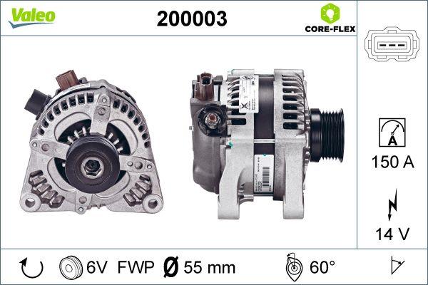 Valeo 200003 - Генератор autospares.lv