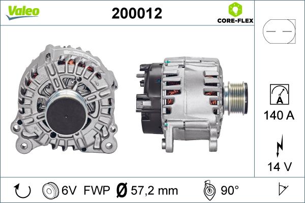 Valeo 200012 - Генератор autospares.lv