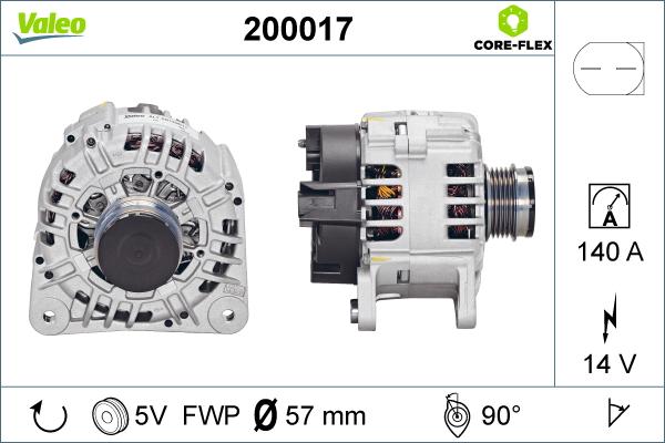 Valeo 200017 - Генератор autospares.lv