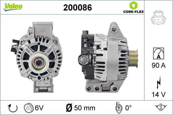 Valeo 200086 - Генератор autospares.lv