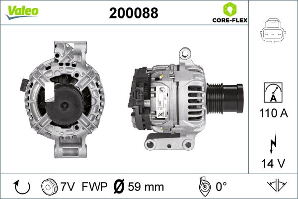 Valeo 200088 - Генератор autospares.lv