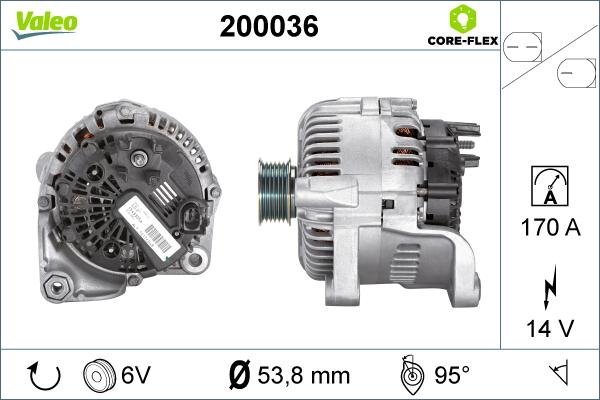 Valeo 200036 - Генератор autospares.lv