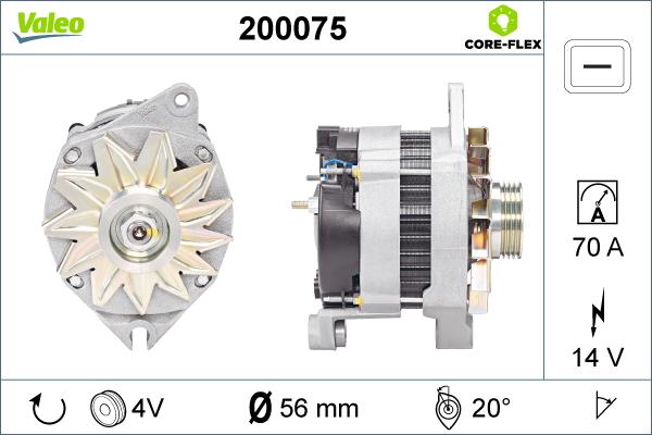 Valeo 200075 - Генератор autospares.lv