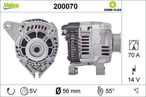 Valeo 200070 - Генератор autospares.lv