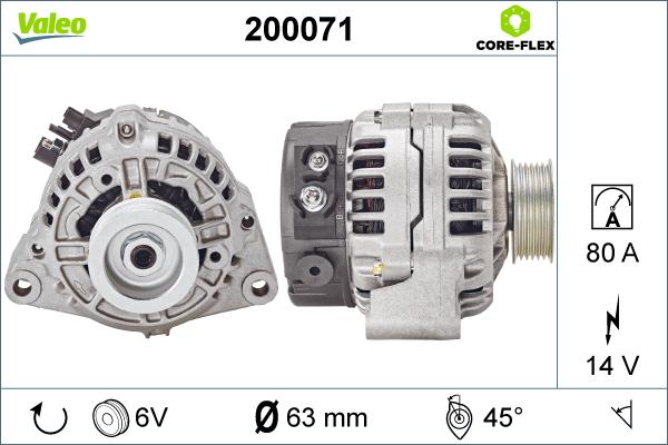 Valeo 200071 - Генератор autospares.lv