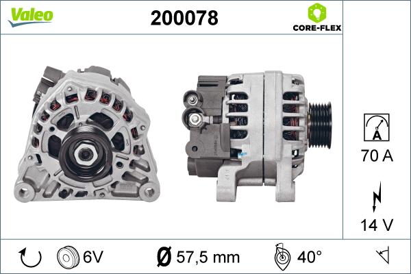 Valeo 200078 - Генератор autospares.lv