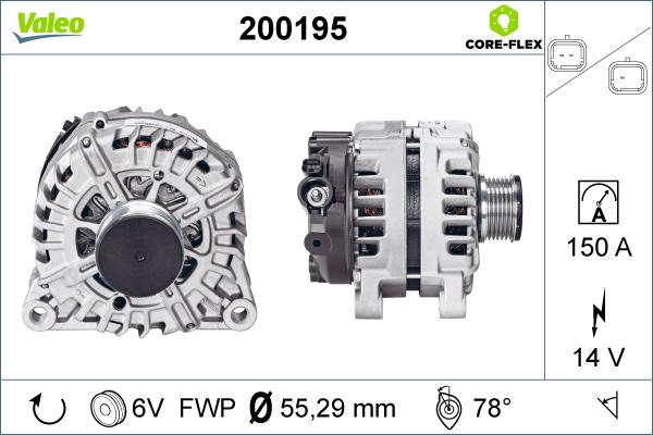 Valeo 200195 - Генератор autospares.lv