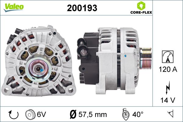 Valeo 200193 - Генератор autospares.lv