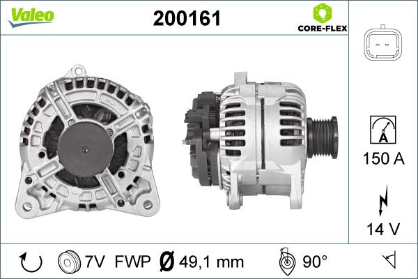 Valeo 200161 - Генератор autospares.lv