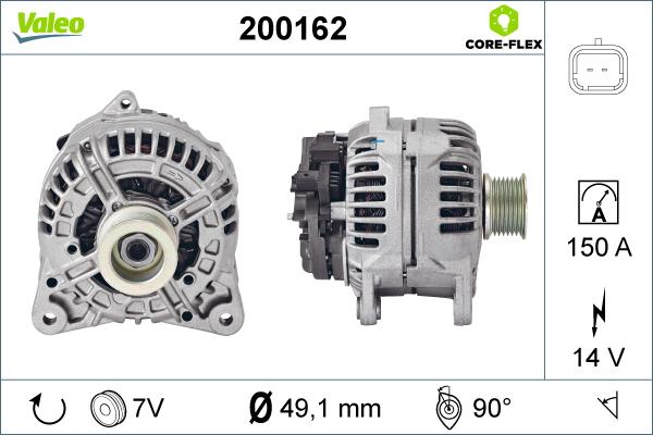 Valeo 200162 - Генератор autospares.lv