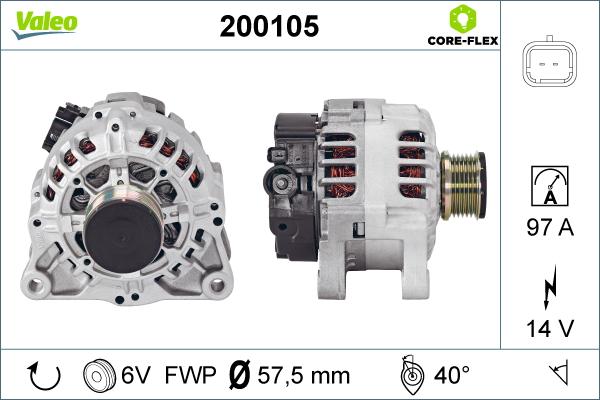 Valeo 200105 - Генератор autospares.lv