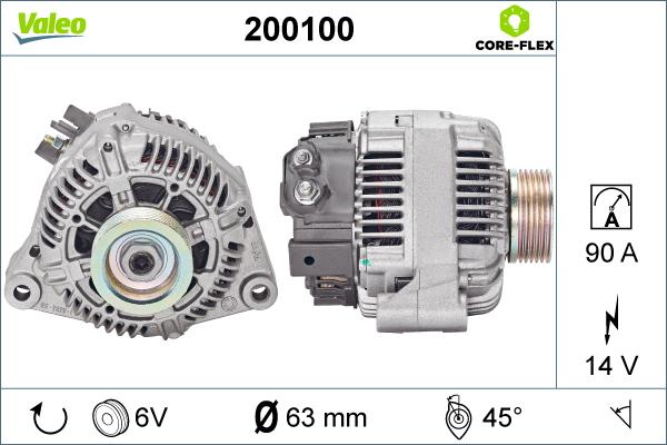 Valeo 200100 - Генератор autospares.lv