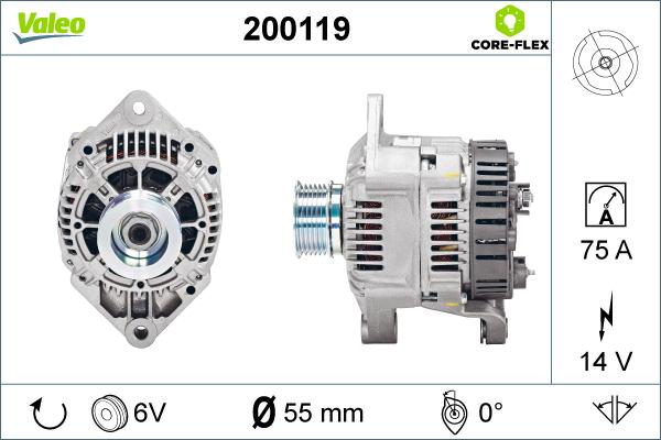 Valeo 200119 - Генератор autospares.lv