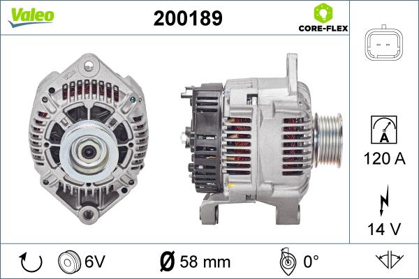 Valeo 200189 - Генератор autospares.lv