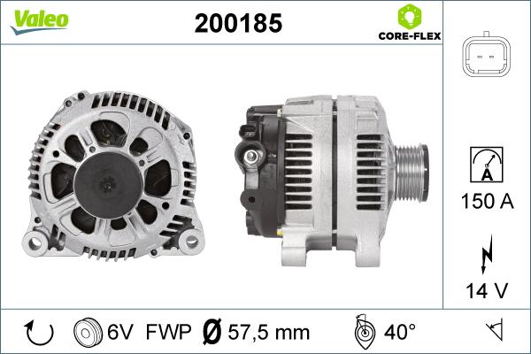 Valeo 200185 - Генератор autospares.lv