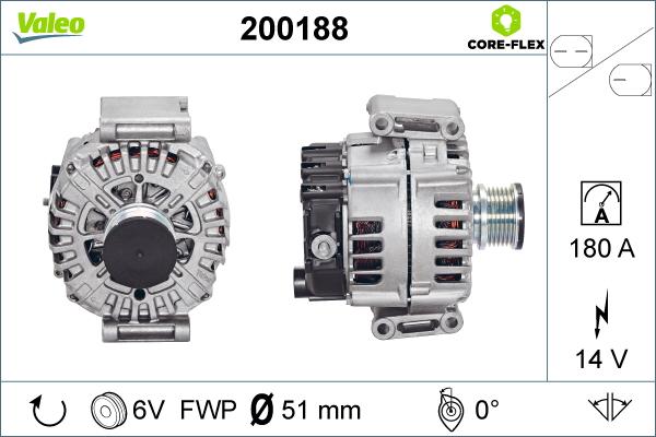 Valeo 200188 - Генератор autospares.lv