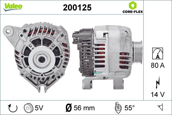 Valeo 200125 - Генератор autospares.lv