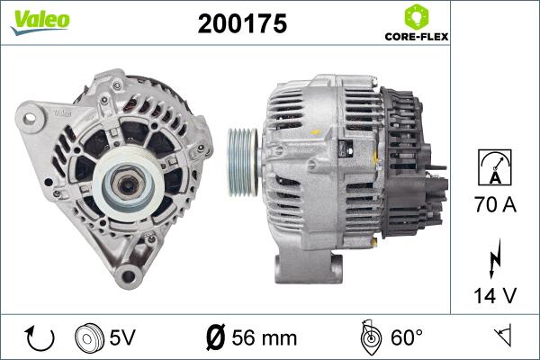 Valeo 200175 - Генератор autospares.lv