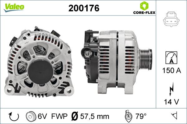 Valeo 200176 - Генератор autospares.lv