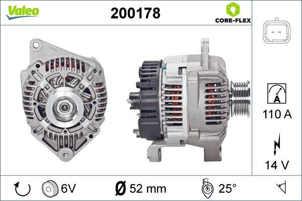 Valeo 200178 - Генератор autospares.lv