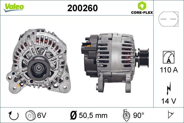 Valeo 200260 - Генератор autospares.lv