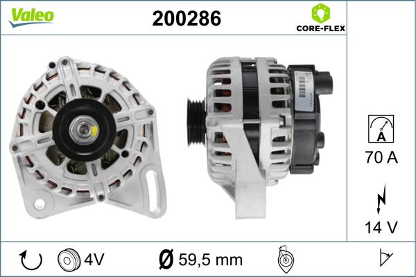 Valeo 200286 - Генератор autospares.lv