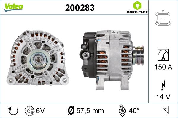 Valeo 200283 - Генератор autospares.lv